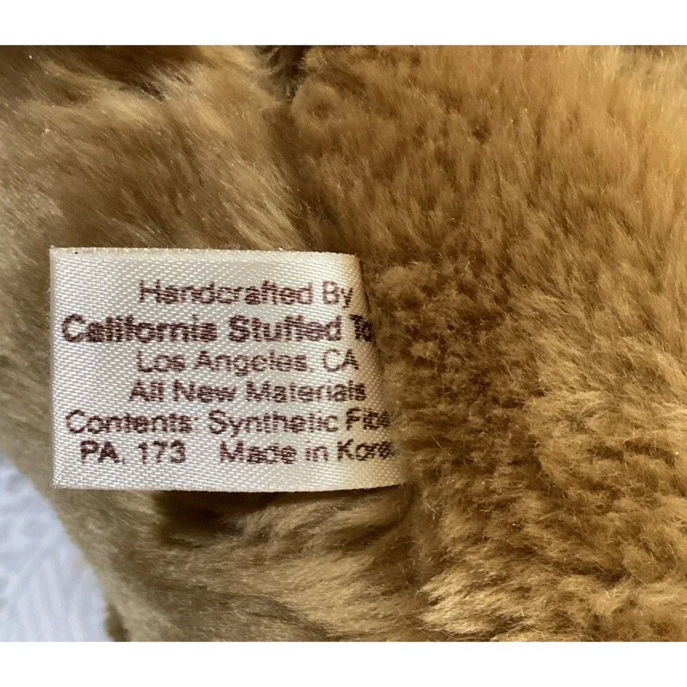 Vintage Roly Poly Brown Bear Sitting Pot Belly California Stuffed Toys Animal